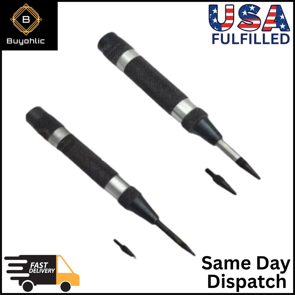 Automatic Center Punch with Extra Replaceable Hardened Steel Tip