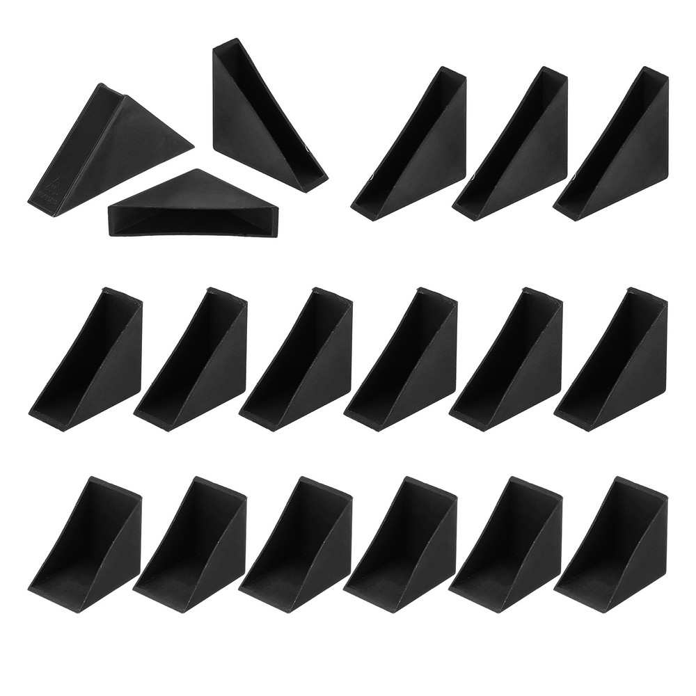 30Pcs Plastic Right Angle Triangle Glass Corner Protector, Black