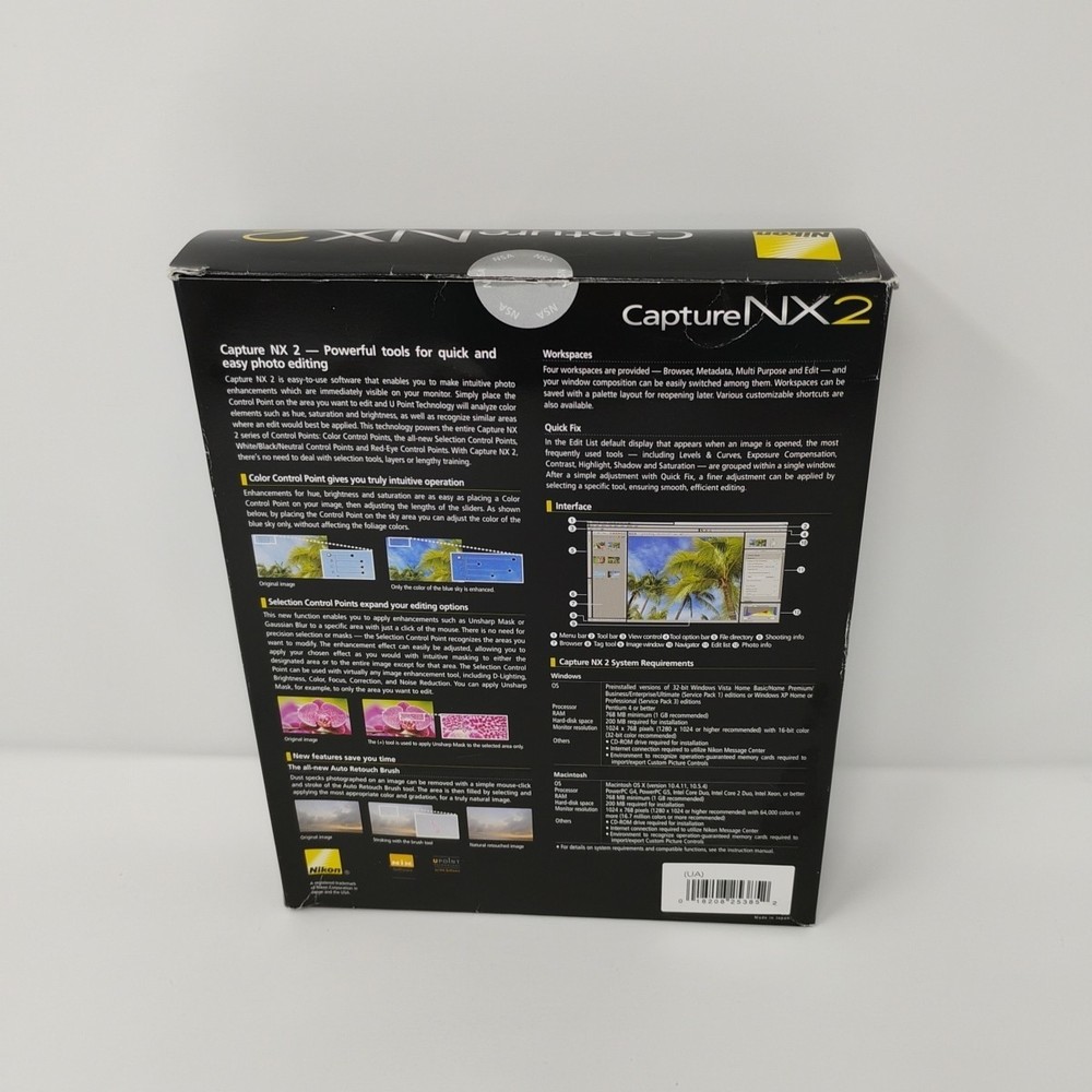 Nikon Capture NX2 Photo Editing Software CD-ROM Windows Mac Big Box PC