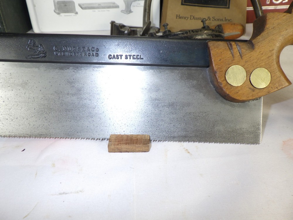 Nurse & Co. 9" back Saw, 14 ppi Cross Cut, Split Nuts, Sharpened, Inv 458