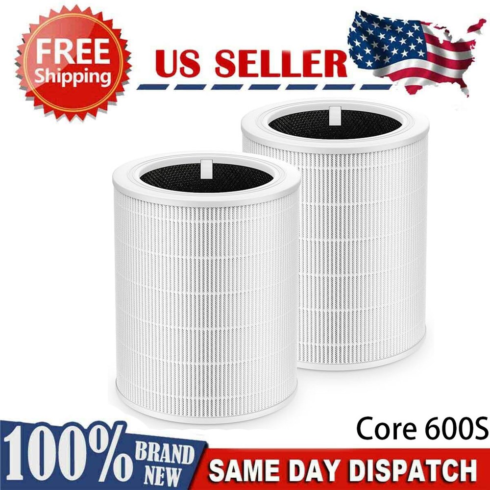 1-2 Pack Core 600S Replacement Filter for LEVOIT Core 600S, Core600S-RF