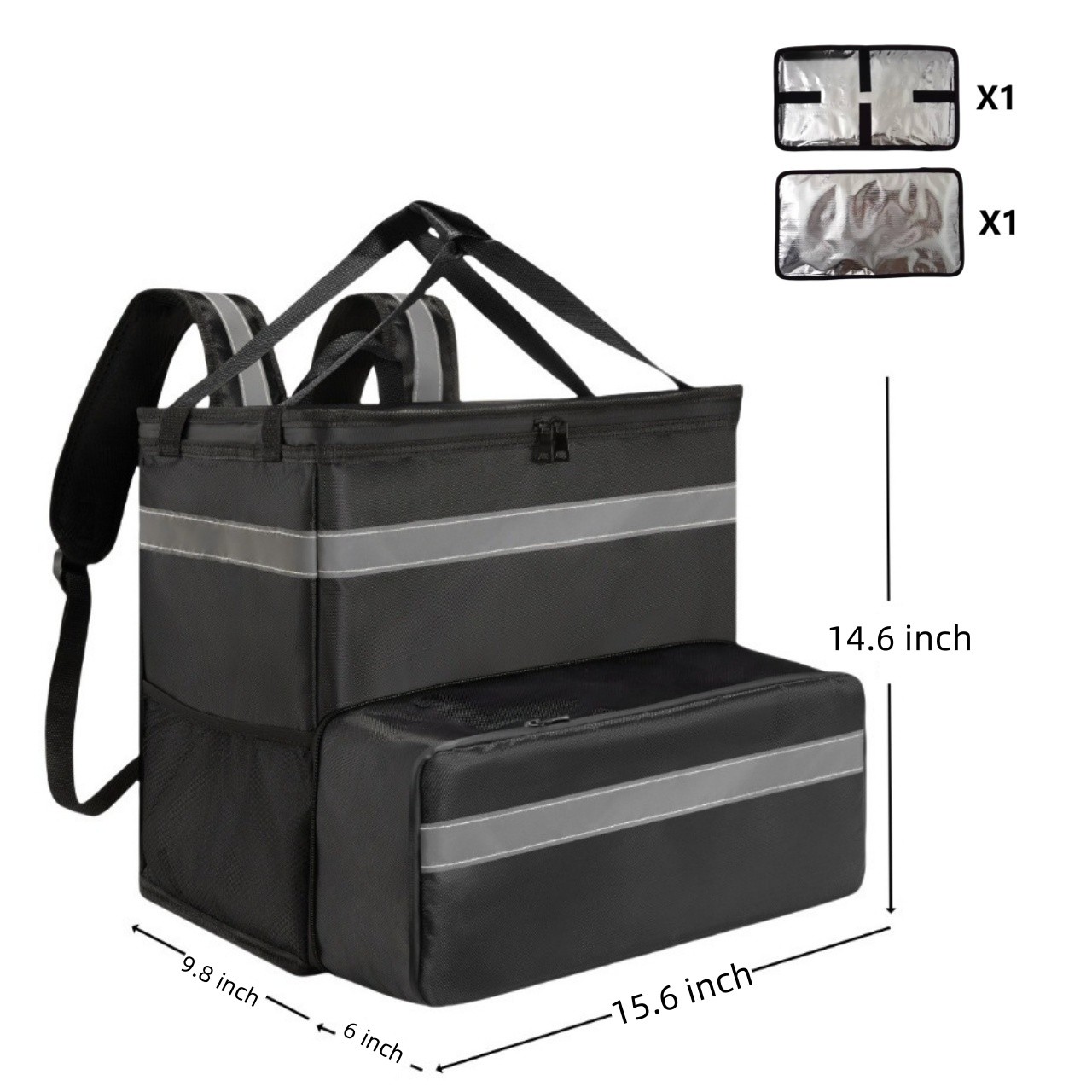 Food Delivery Backpack, Expandable Insulated Hot Pizza Bags for Delivery,Camping