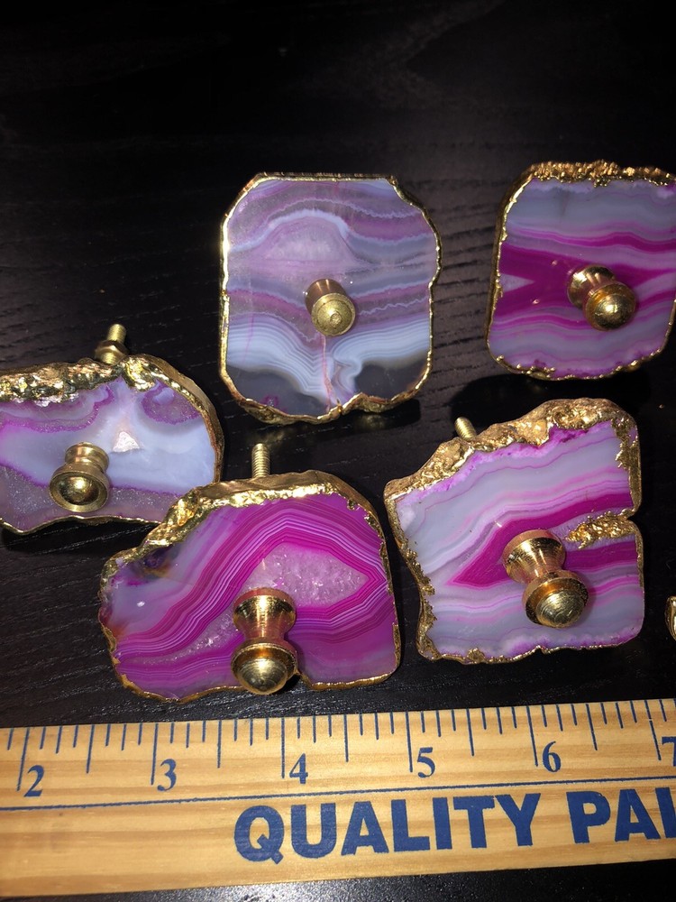 10 geode pink cabinet drawers knobs