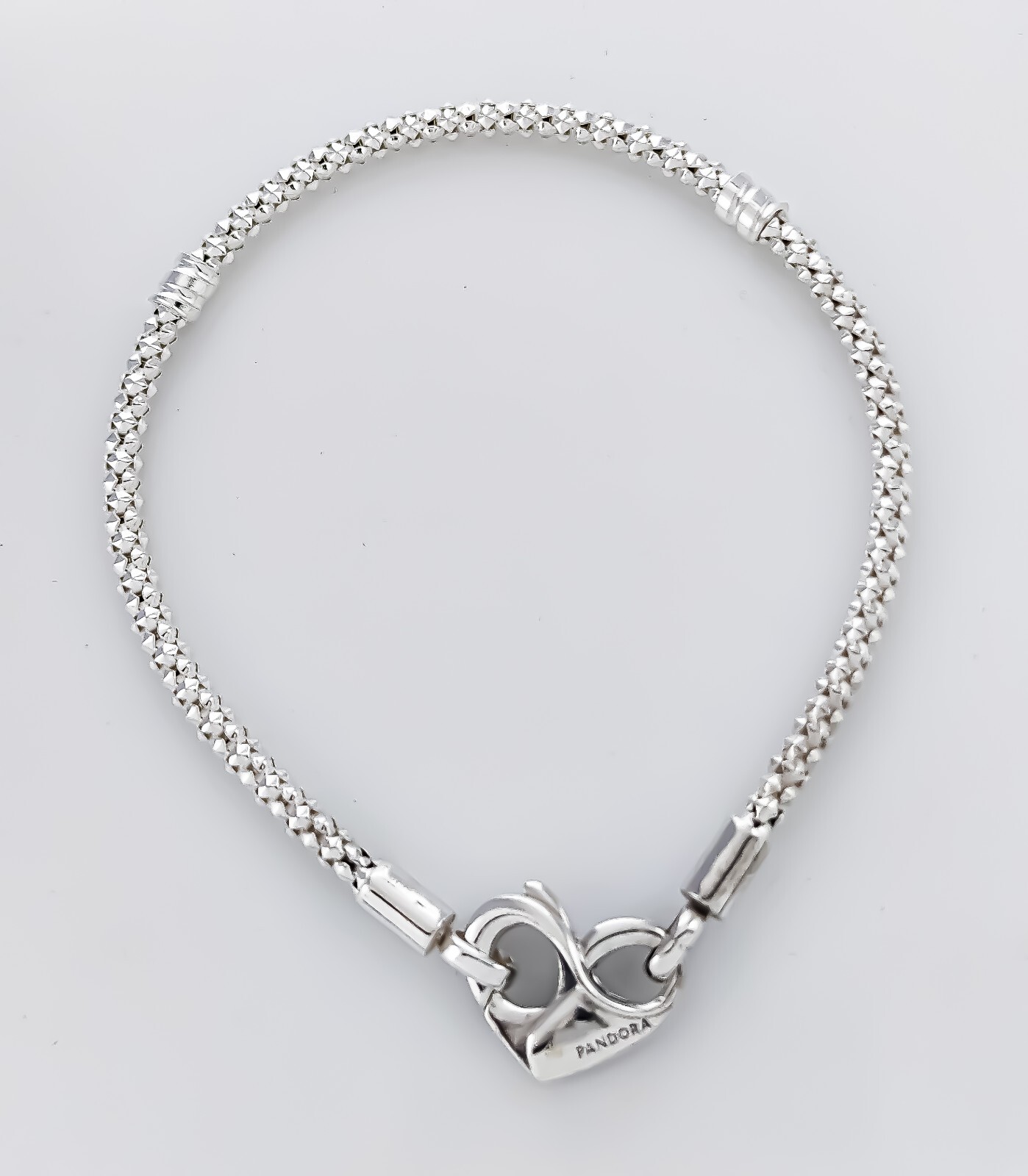 100% New PANDORA 925 Sterling Silver Studded Chain Charm Bracelet 592453C00