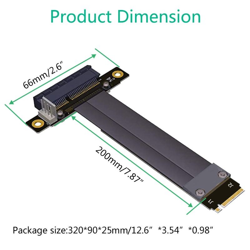 for M.2 NVMe SSD Extension Cable Drive Riser Card Support M2 to PCIE