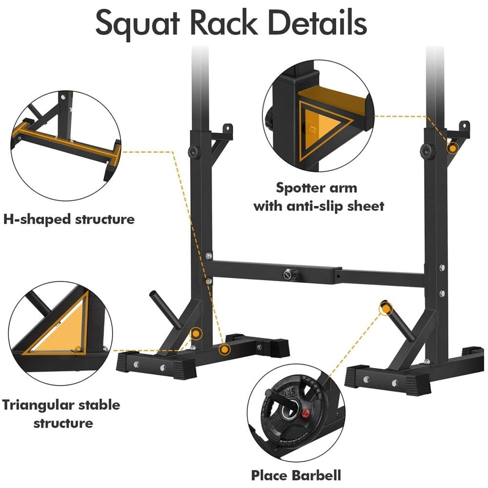 Multi-Functional Barbell Rack with Safety Locking