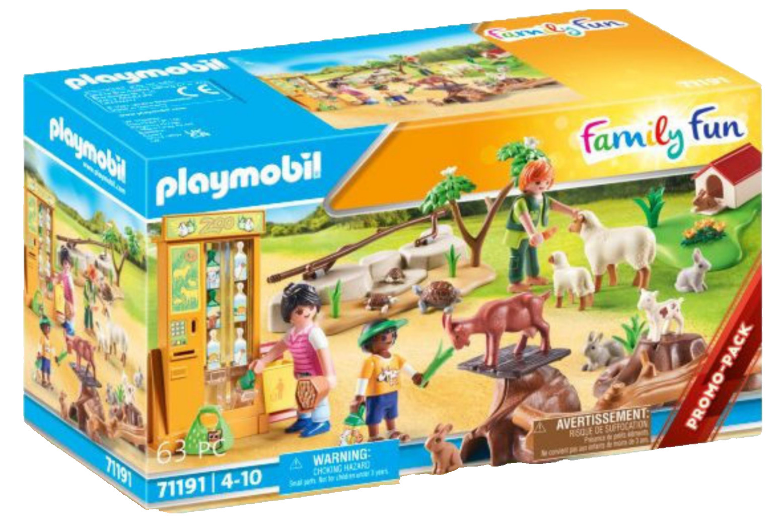 PLAYMOBIL Petting Zoo Family Fun Set 63 Pcs Ages 4-10 Farm Animal Playset 71191
