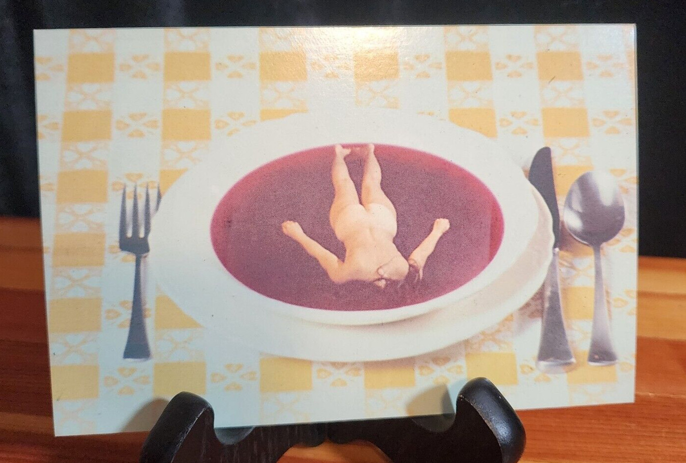 Oh Waiter "There is Lady in My Soup" Postcard Alfred Gescheidt ©1981 4"x6"