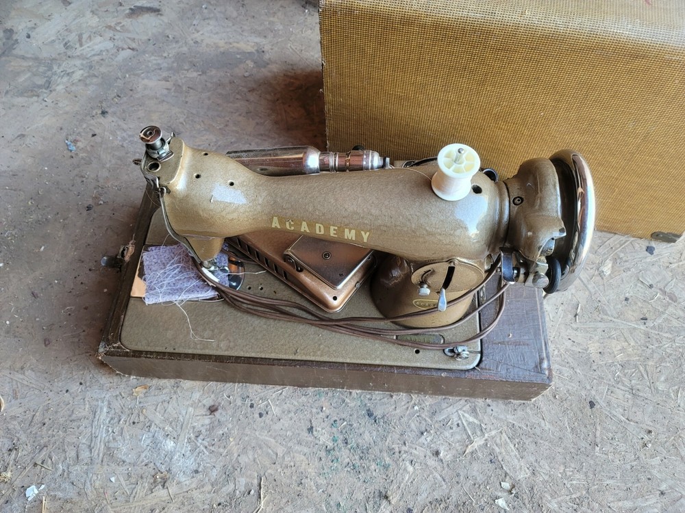 Vintage Academy Sewing Machine with Case