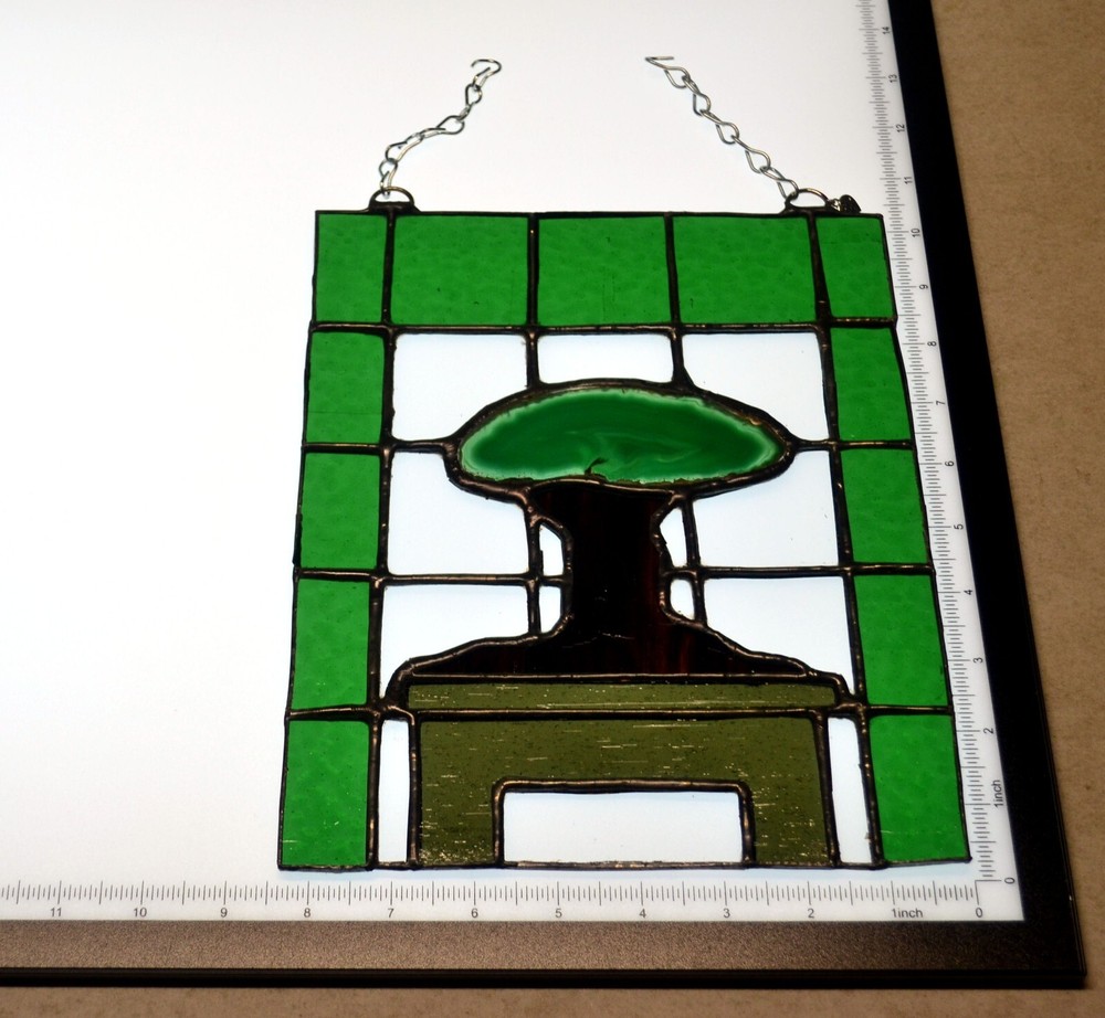 Agate Tree Stained Glass Panel Sun Catcher (#0024)