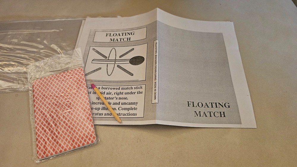 Vintage Floating Match Matchstick Magic Trick Illusion Close Up