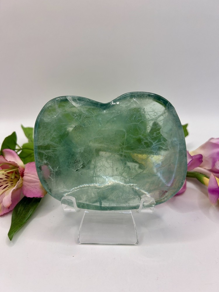 Aqua Green Fluorite Crystal Dish