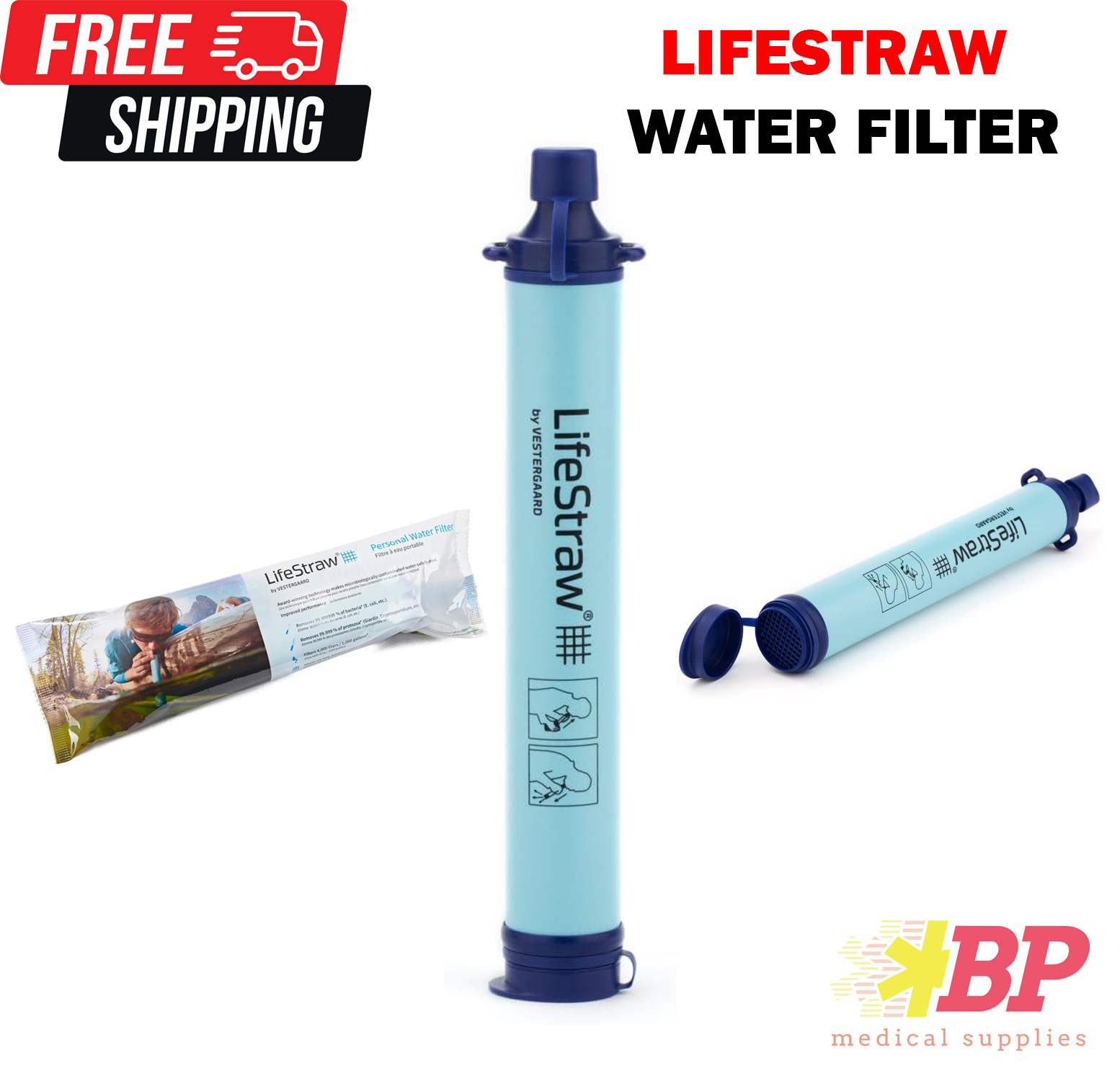 LifeStraw Personal Water Filter for Hiking Camping Travel Emergency Vestergaard