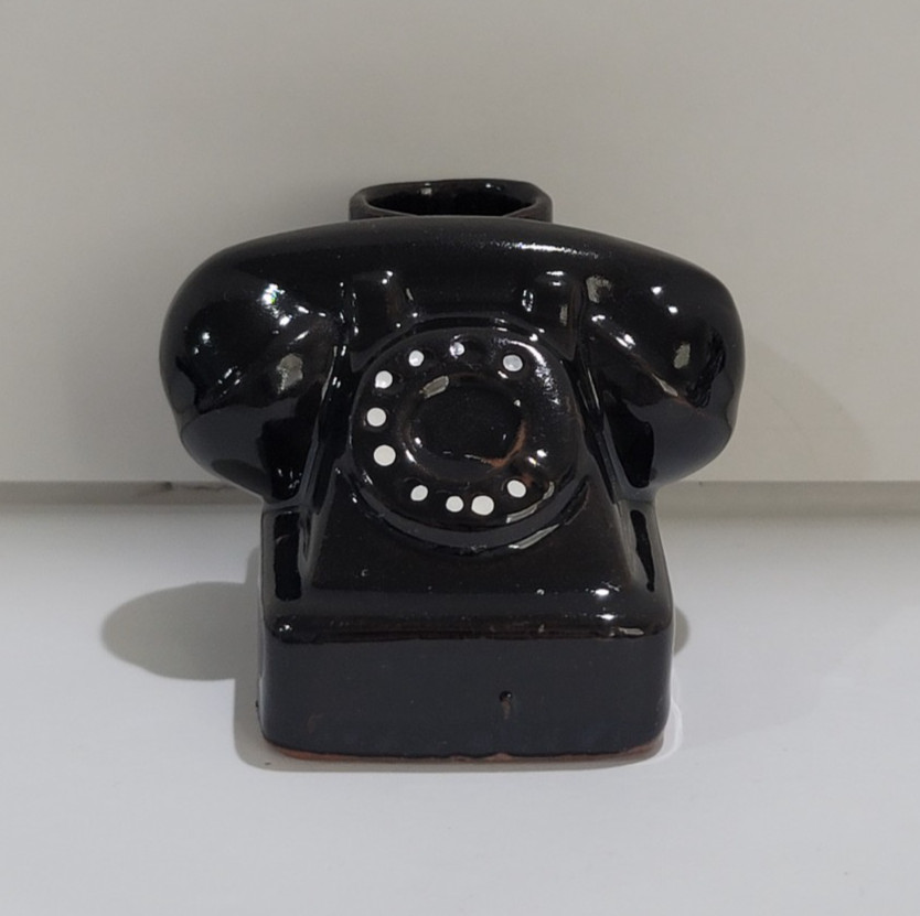 Vintage ROTARY TELEPHONE TIMER - Ceramic with Sand Timer