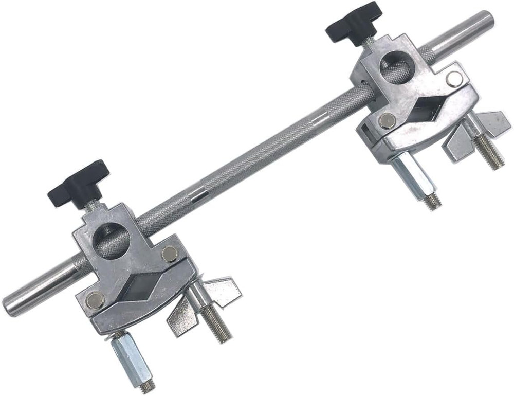 Drum Multi Clamp Adjustable Double Drum Rack Clamp with Straight Rod, Cymbal Sta