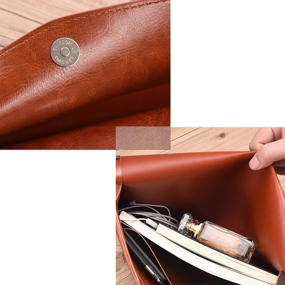 Enyuwlcm PU Leather A4 File Folder Document Holder Envelope Folder Case with ...