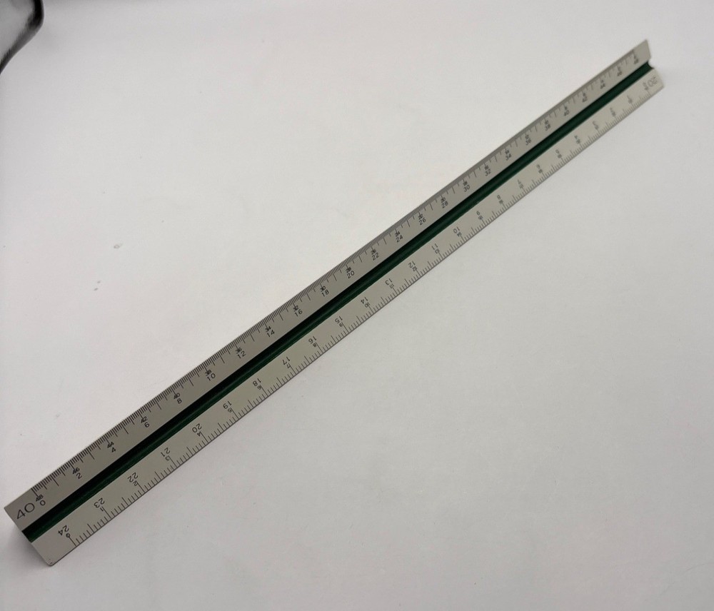 Alvin 241B Triangular Drafting Ruler 12 Inch Engineer Scale