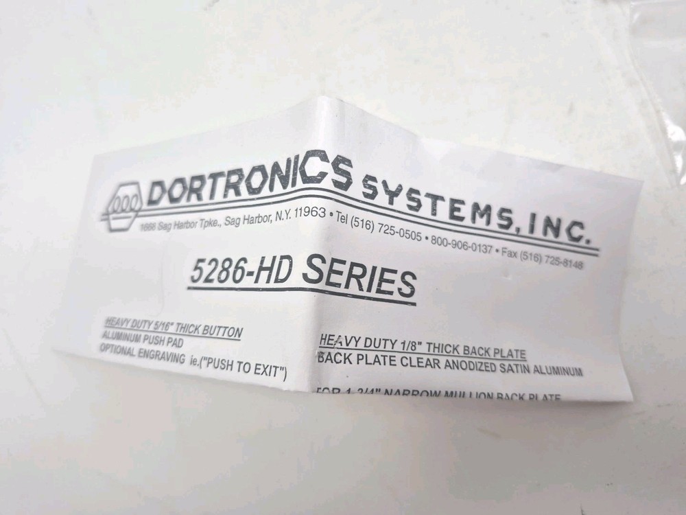 DORTRONICS W5286-P25xE1 Push to Exit Button,24VDC,Silver Button 400C03 - New