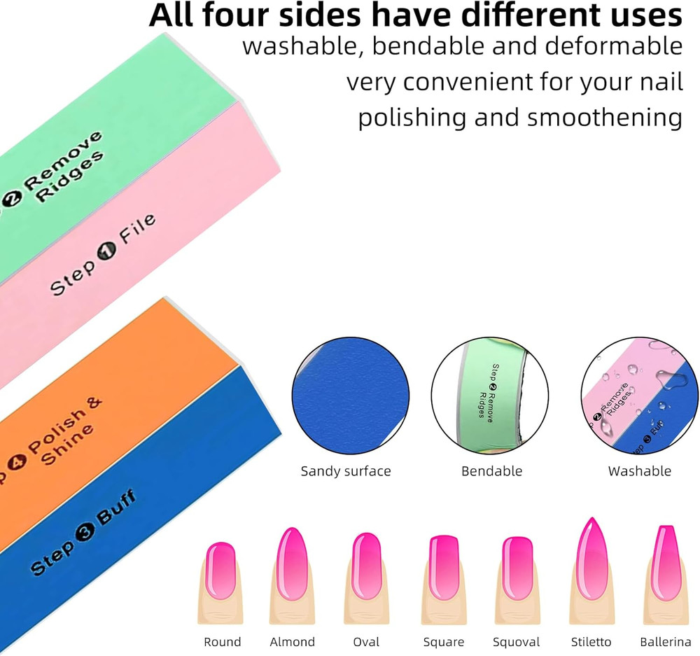 5 Pack 4 Way Nail Buffer Block 4 Step Nail Buffer Block