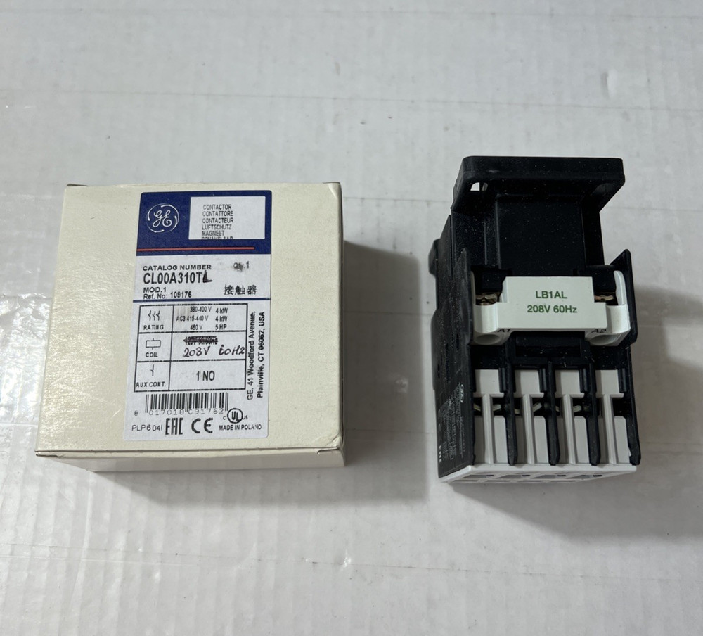 GE CL00A310 Contactor 208V 60 HZ Coil