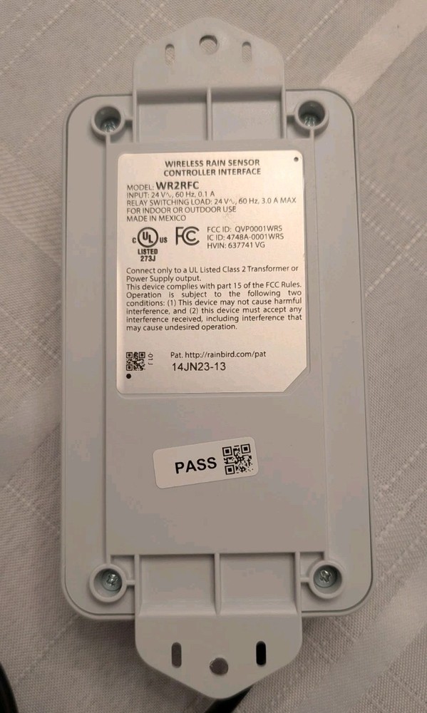 Rain Bird WR2-RFC Wireless Rain Freeze Sensor Replacement Receiver Rainbird