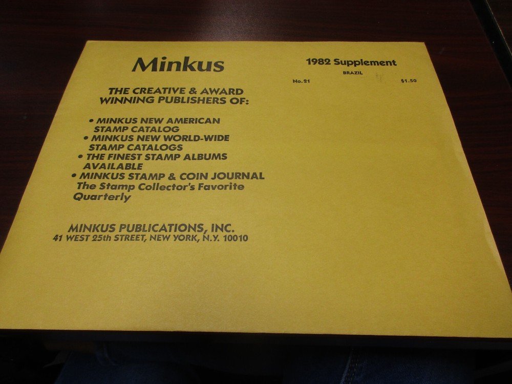 "MINKU" STAMP ALBUM  1982  SUPPLEMENT  BRAZIL   W/FREE SHP.