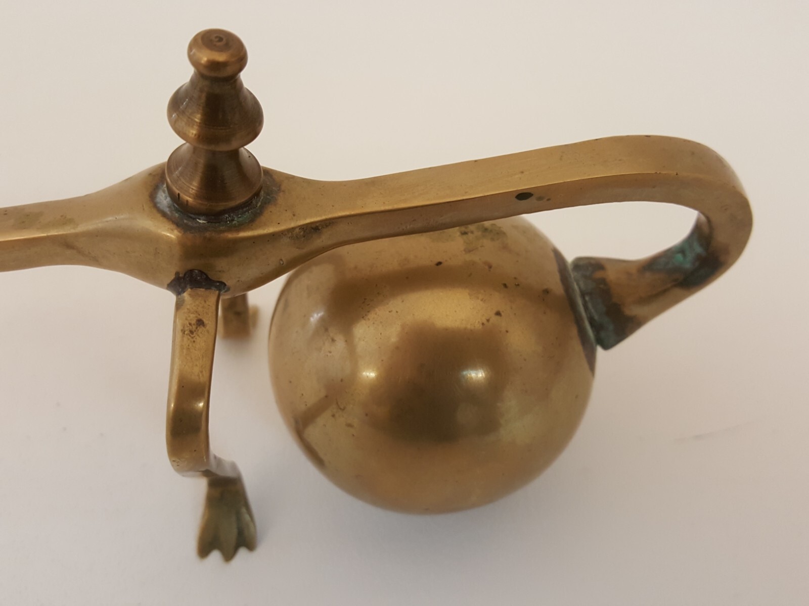 Antique brass cantilever candle holder for piano etc