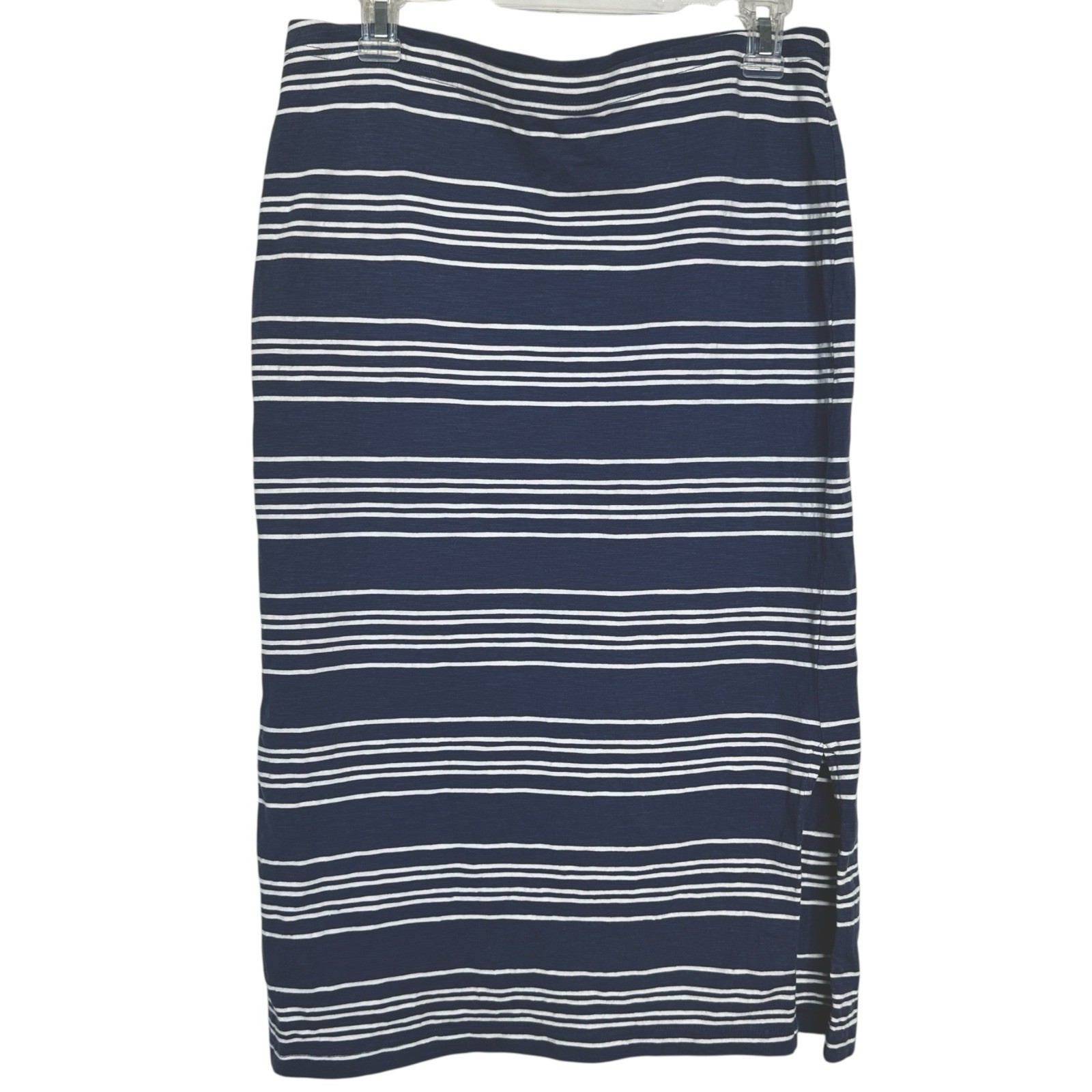 Patagonia Casual Striped Skirt Hem Slit Women’s Medium Knee Length Jersey