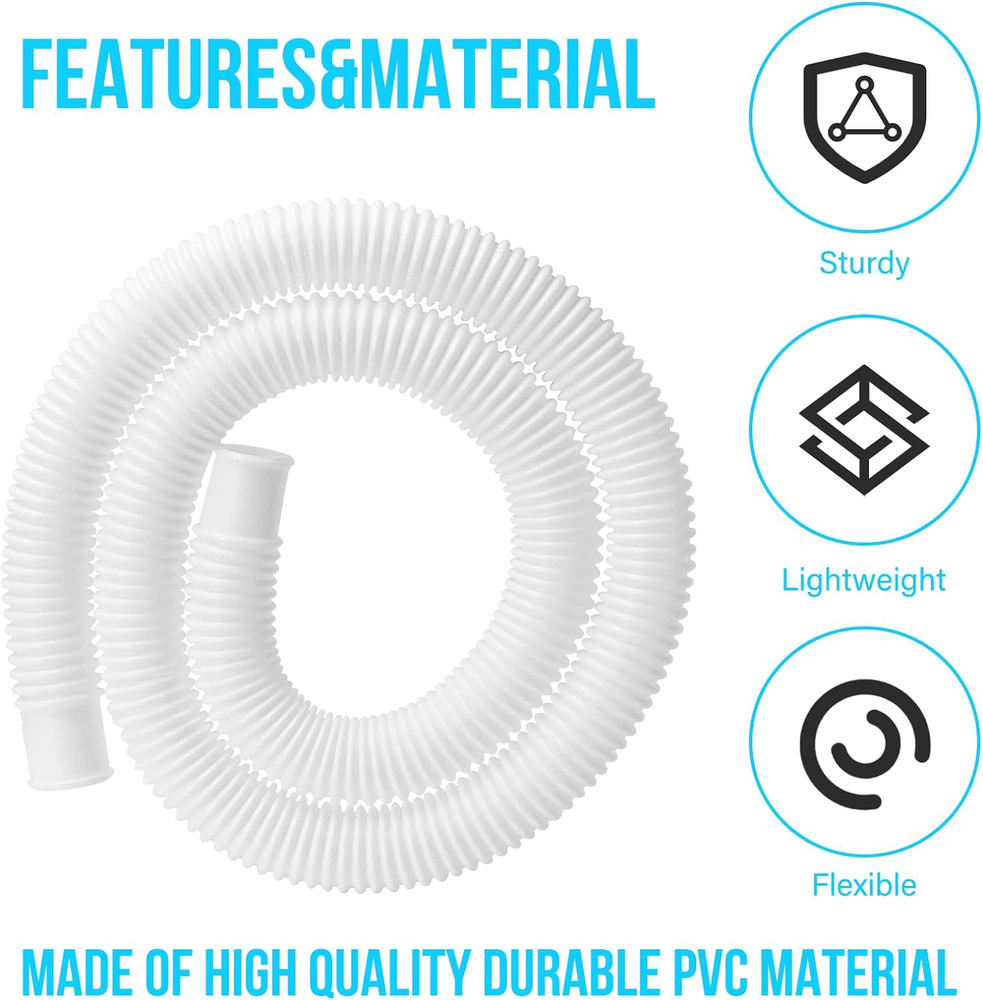 Pool Pump Hose for Ground Pools 2 Pack 1.25" Diameter Pool Filter Hose Accessory