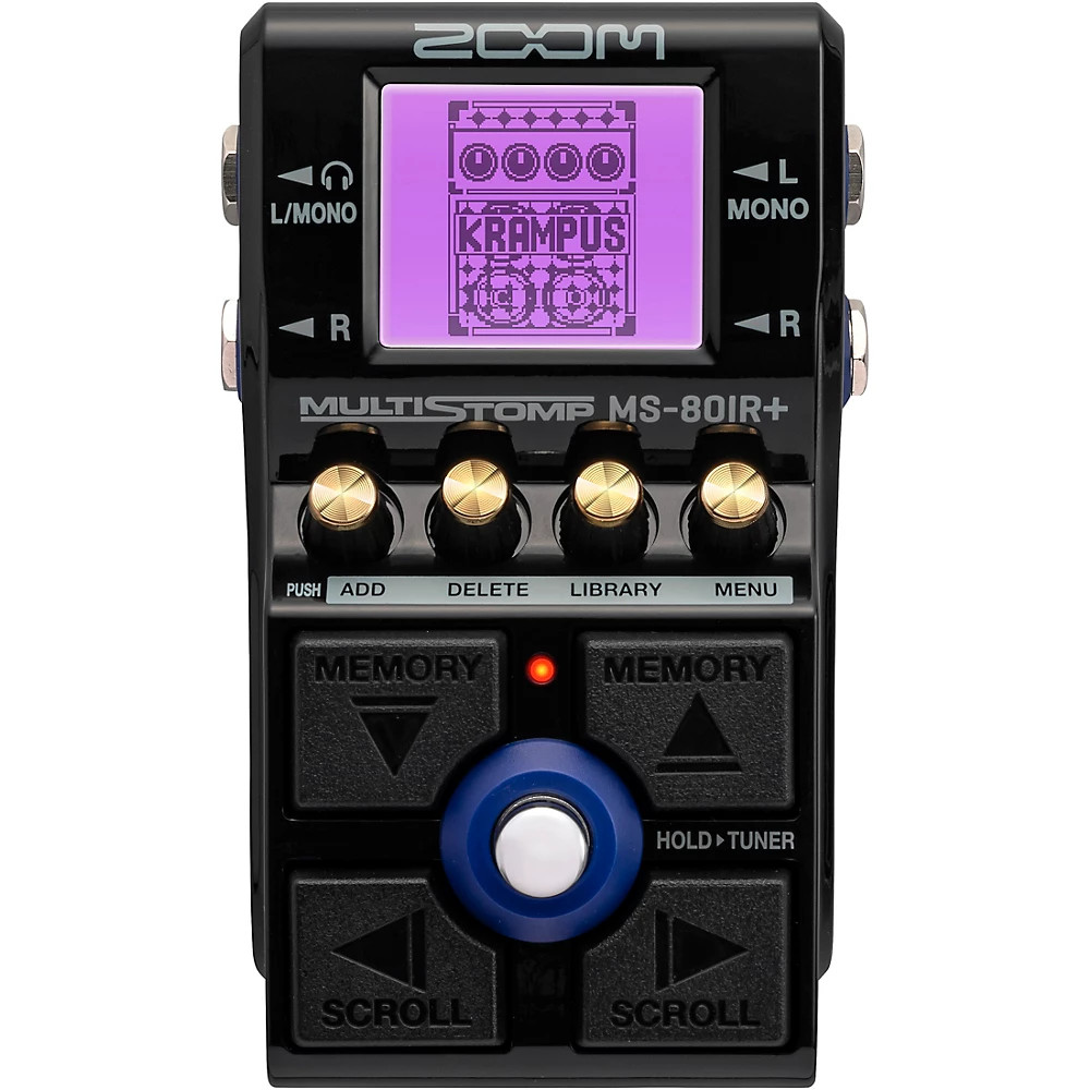 Zoom MS-80IR+ MultiStomp Pedal w/Multi-Layer IR Technology Effects Pedal Blk/Gld