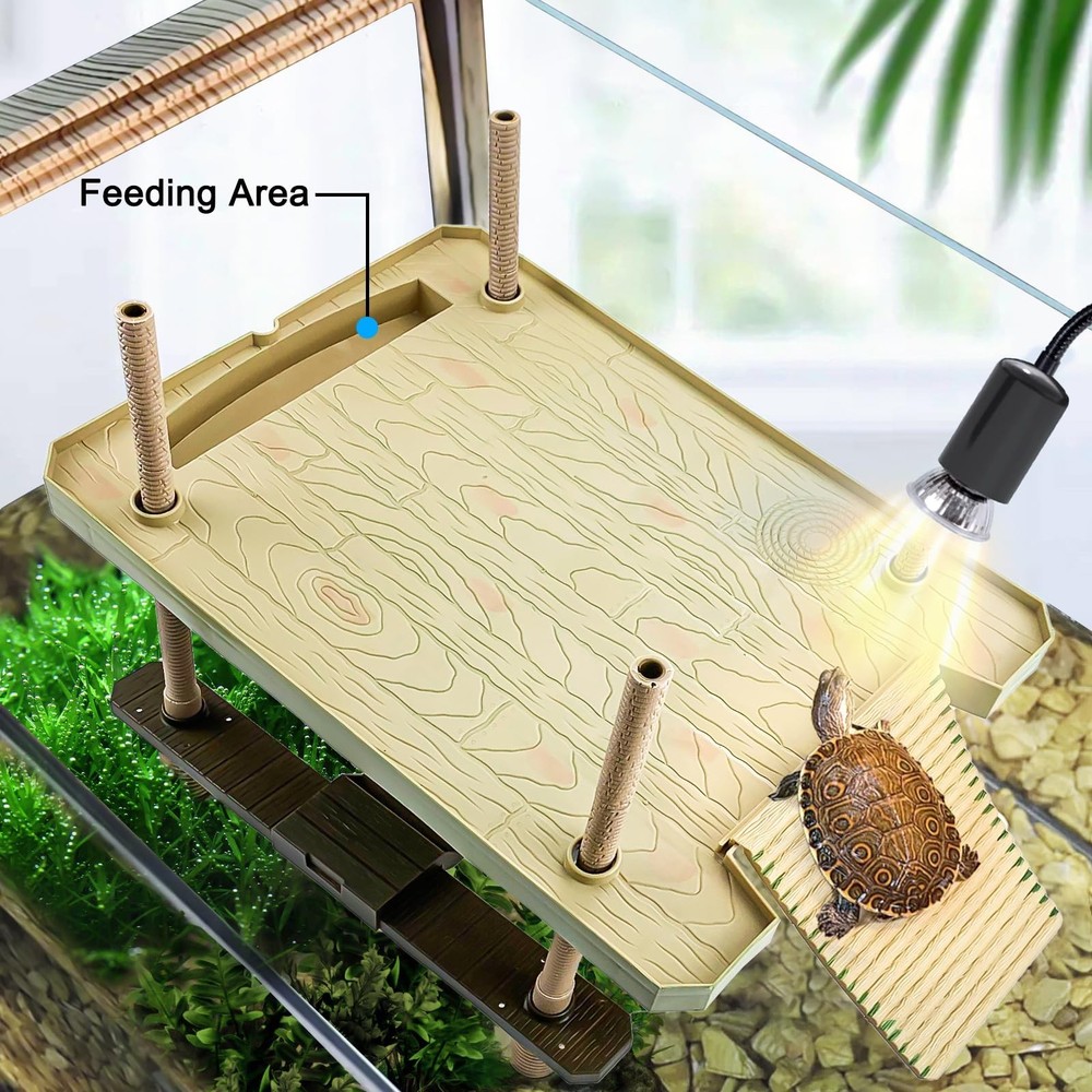 Large Turtle Floating Basking Platform with Feeding Area, Turtle Floating Doc...