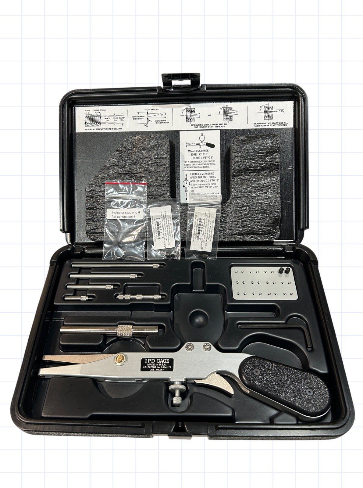 IDP Gage IPDGAGE/2011 0.93" to 8" 0.0005" Graduation Inside Dial Caliper Gage