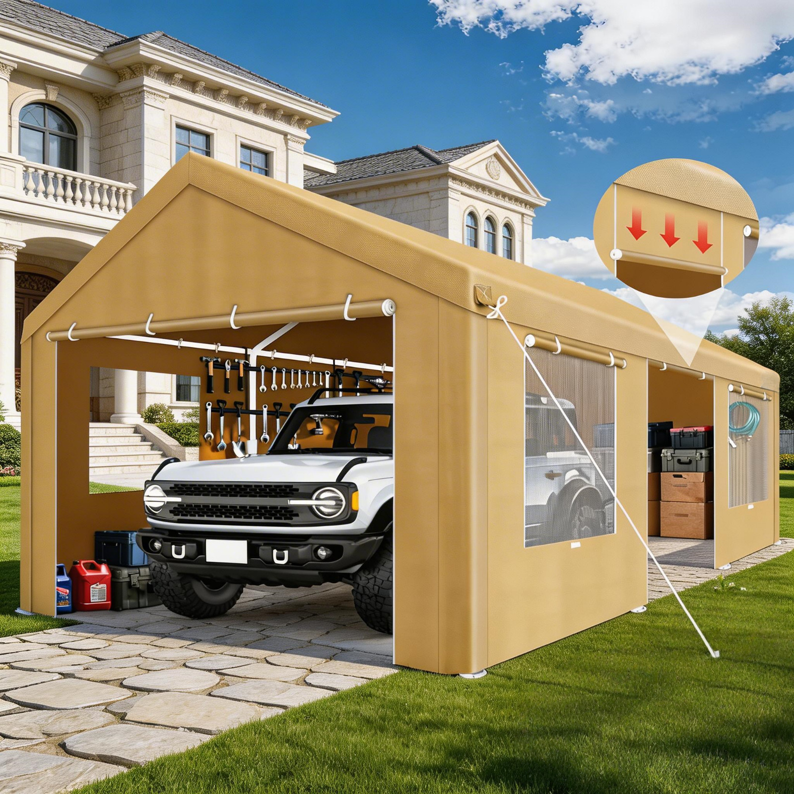 10x20 20x40 Large Party Tent Heavy Duty Carport Canopy with Removable Sidewalls