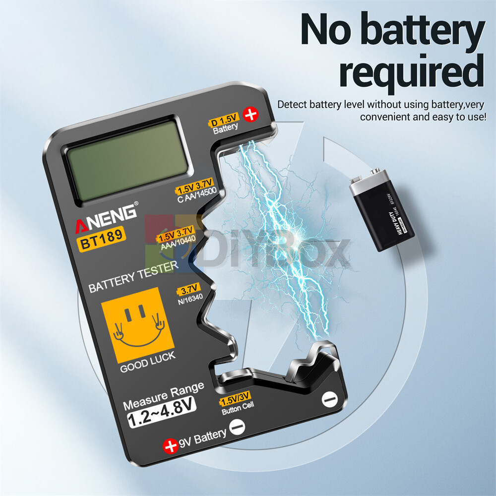 BT189 Digital Battery Tester Electricity Indicator Universal AA, AAA 9V Battery