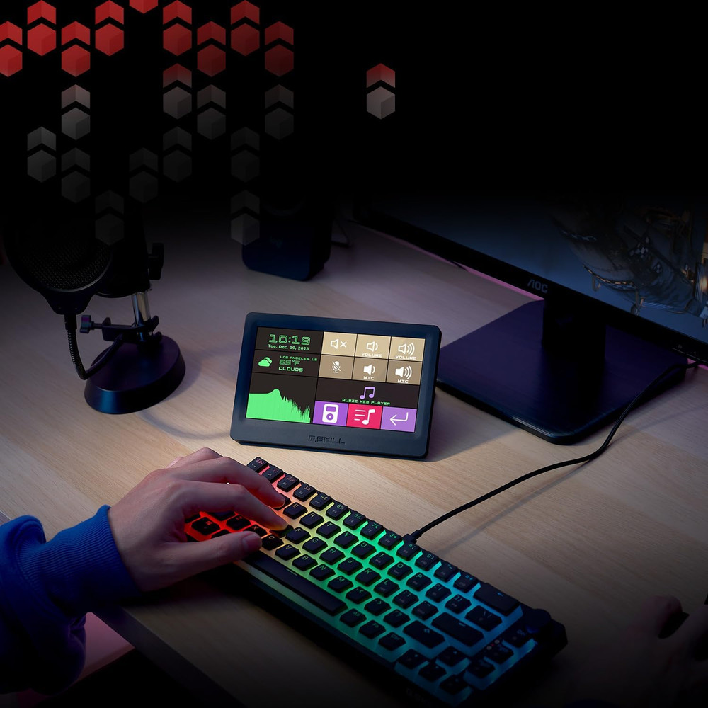 Wigidash PC Command Panel - 7 Inch Touch Display, up to 20 (5X4) Widget Grid, Cu