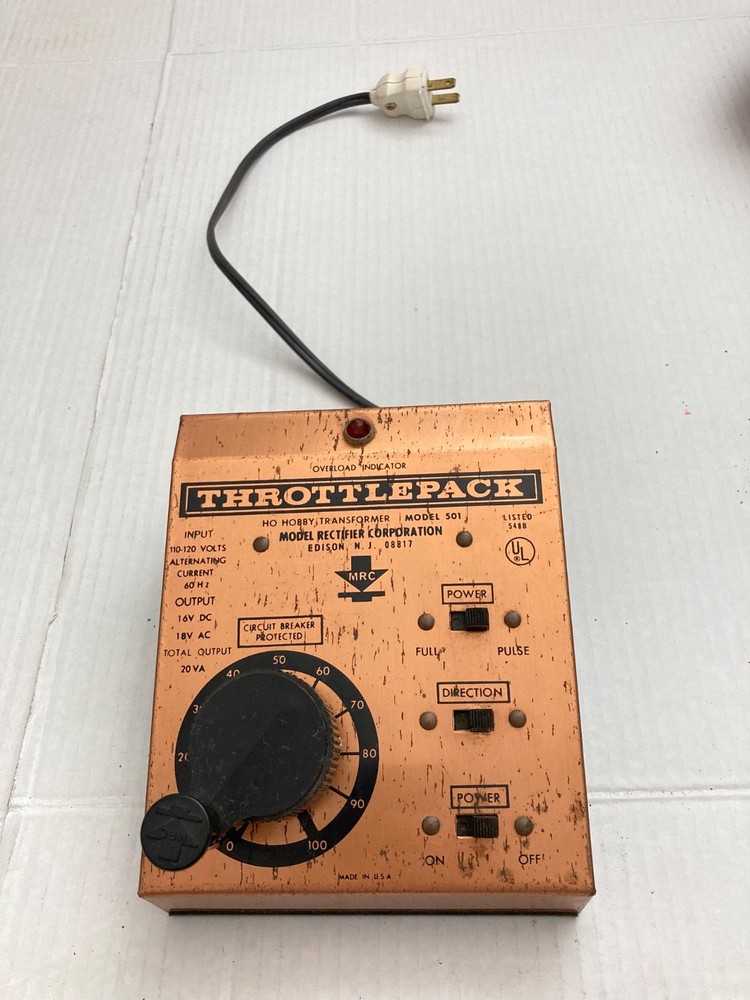 Vintage MRC Throttlepack Model 501 Train Transformer , Untested **