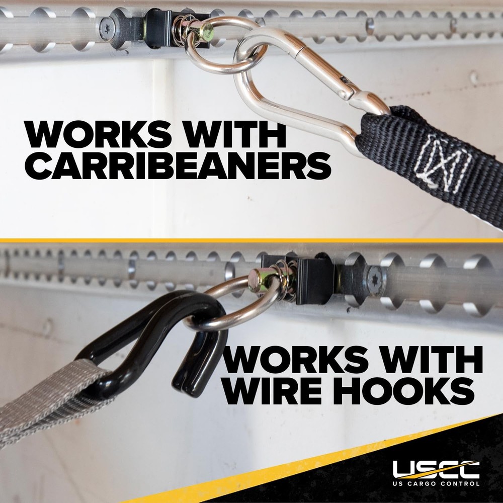 US Cargo Control Single Stud Fitting for L Track (4 Pack) 4 units, Black