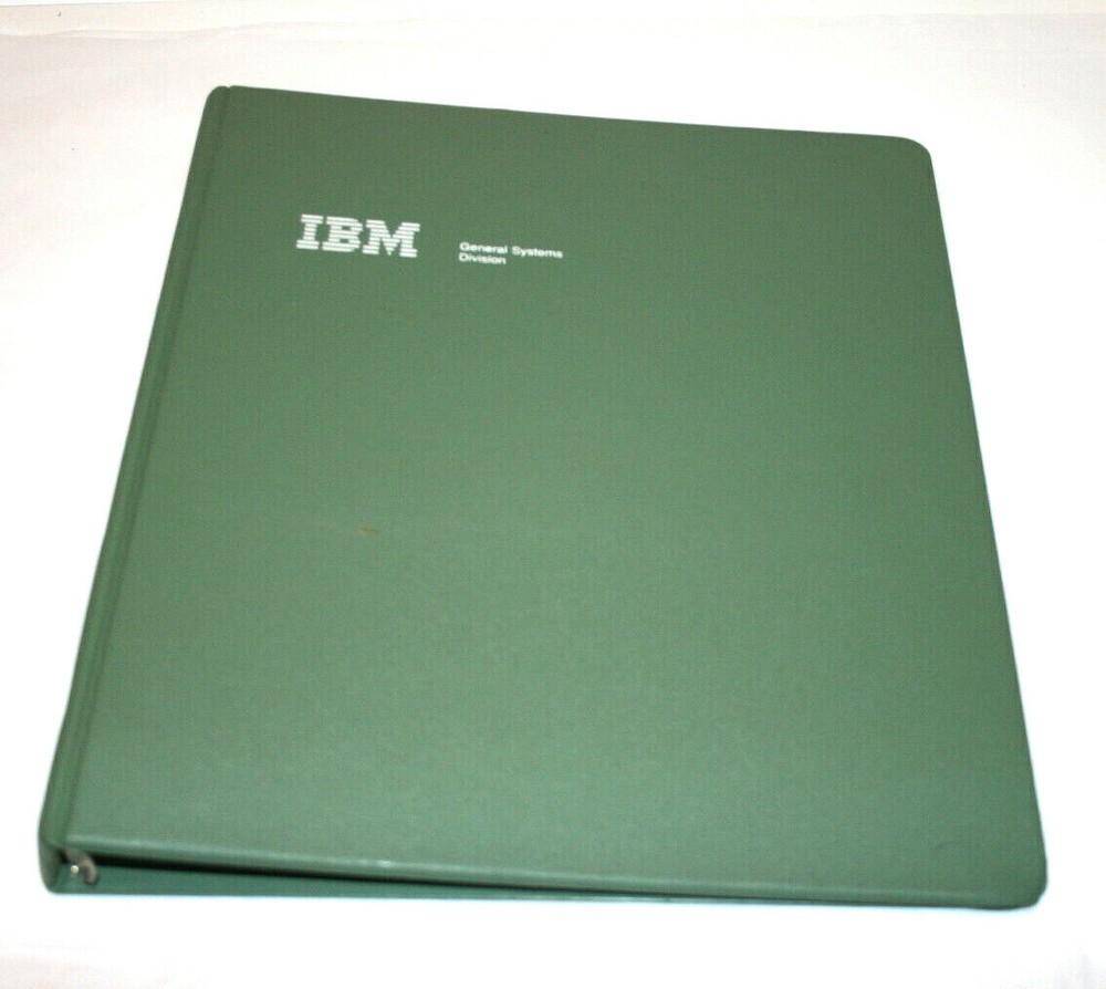 Vintage Green IBM General Systems Division 1" 3 Ring Binder Computer