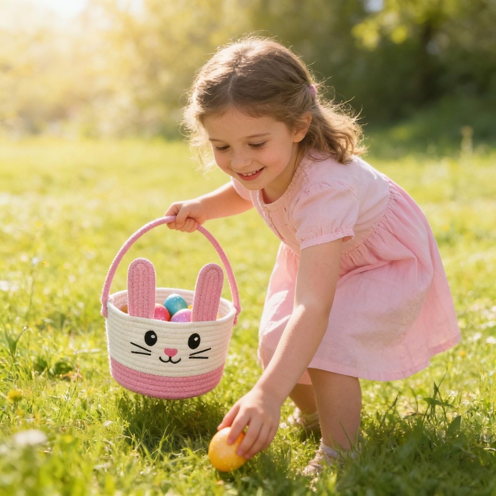 Easter Baskets for Kids, Easter Basket, Easter Bunny Baskets with Handle for ...