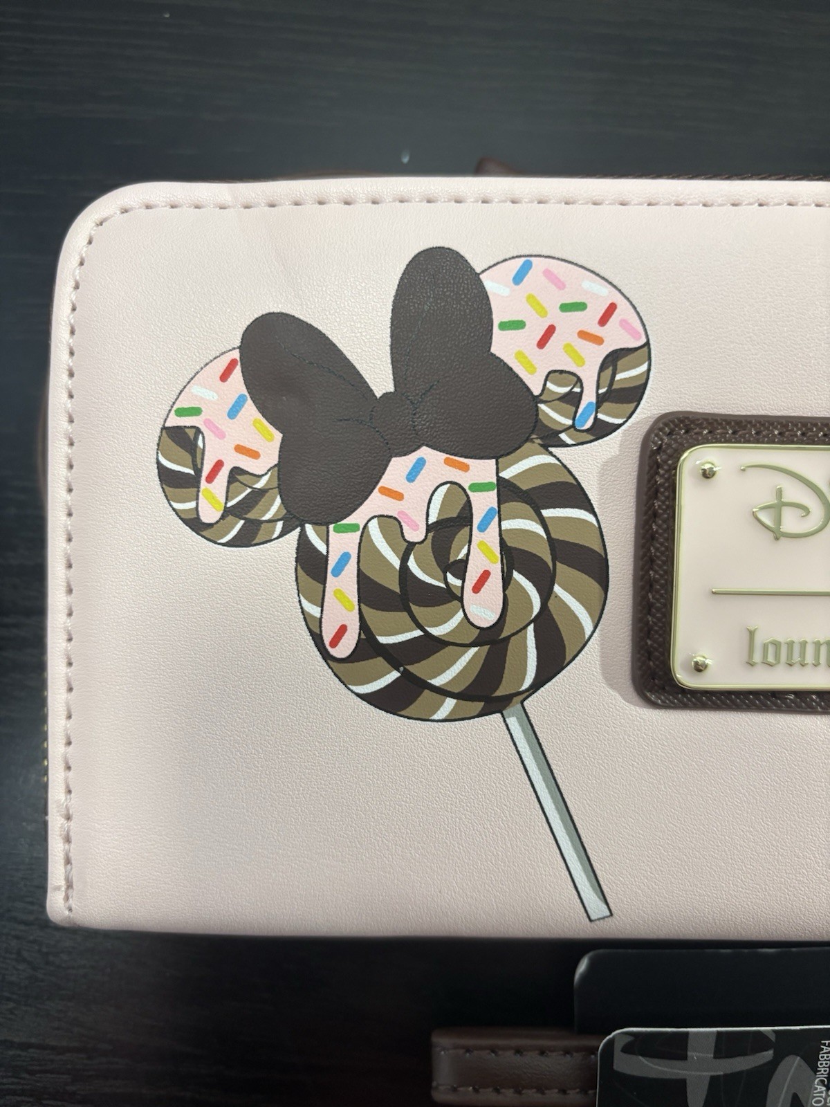 Loungefly Disney Minnie Mouse Chocolate Pink Lollipop Ears Wallet with Bow NWT