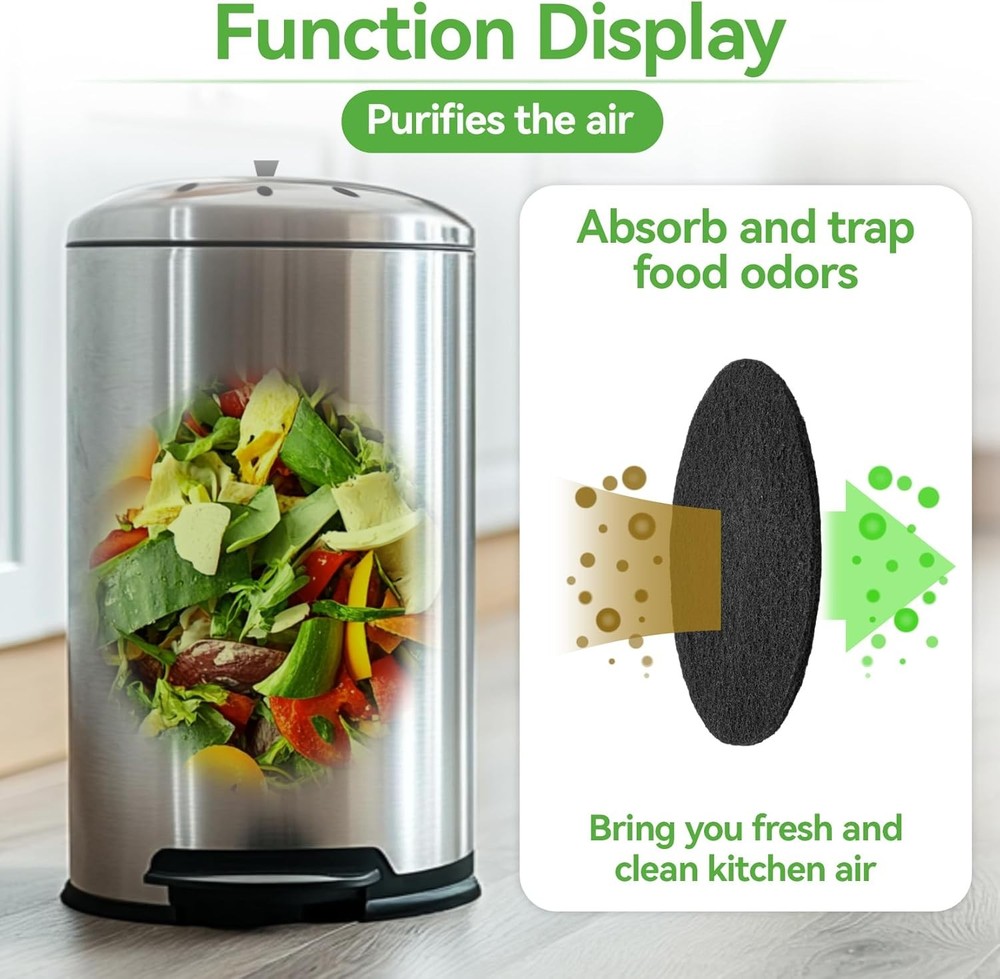 10PCS Compost Bin Charcoal Filters 6.7" Round Activated Carbon Replacements