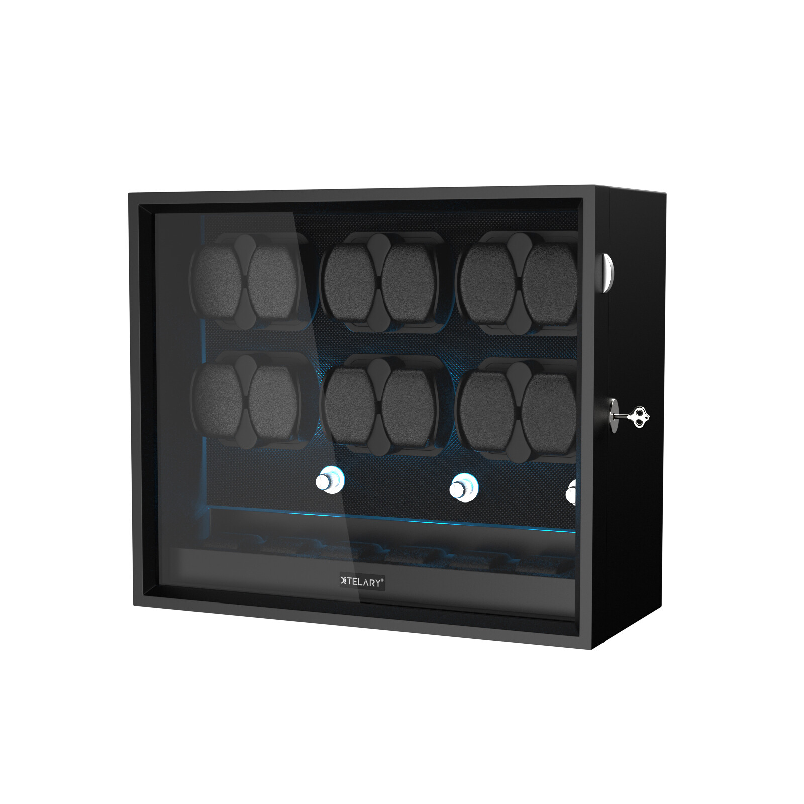 Automatic 12 Watch Winder Box With 6 Extra Storage Box With Mabuchi Motors LED
