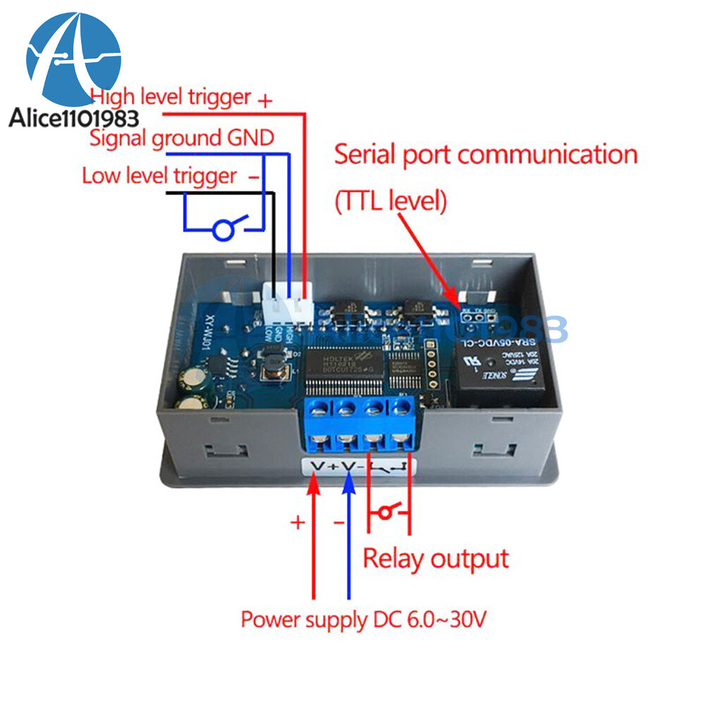 XY-WJ01 Digital LCD Display Cycle Timing Circuit Switch 1CH Delay Relay Module