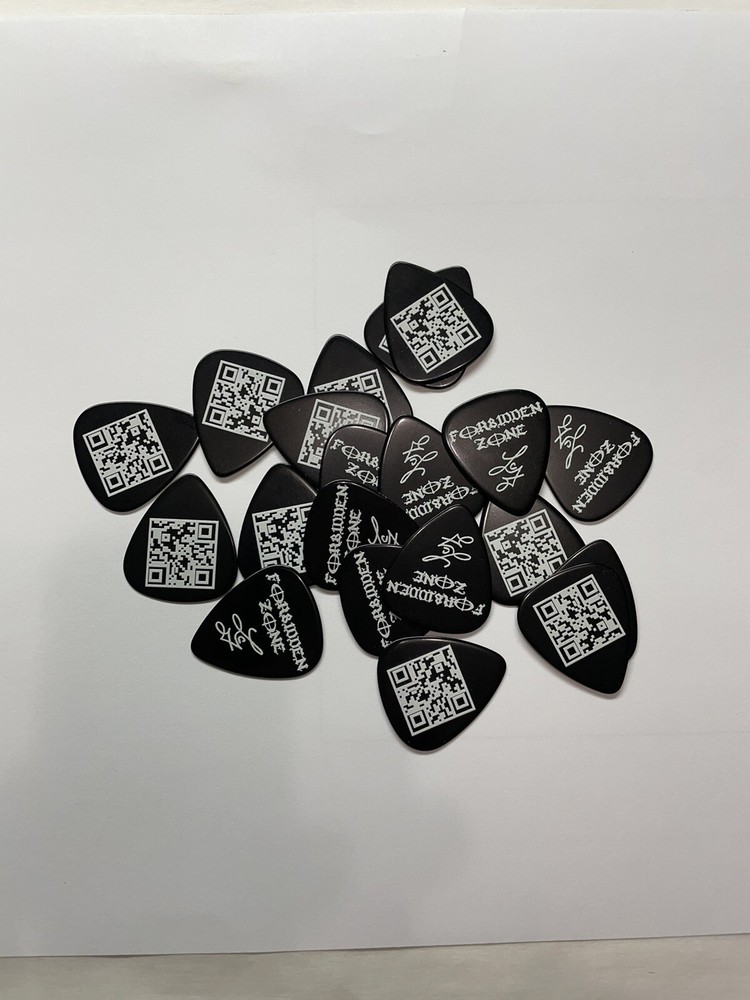 custom guitar picks ( 12 Pack ). Dbl. Sided Personalized + your QR code applied