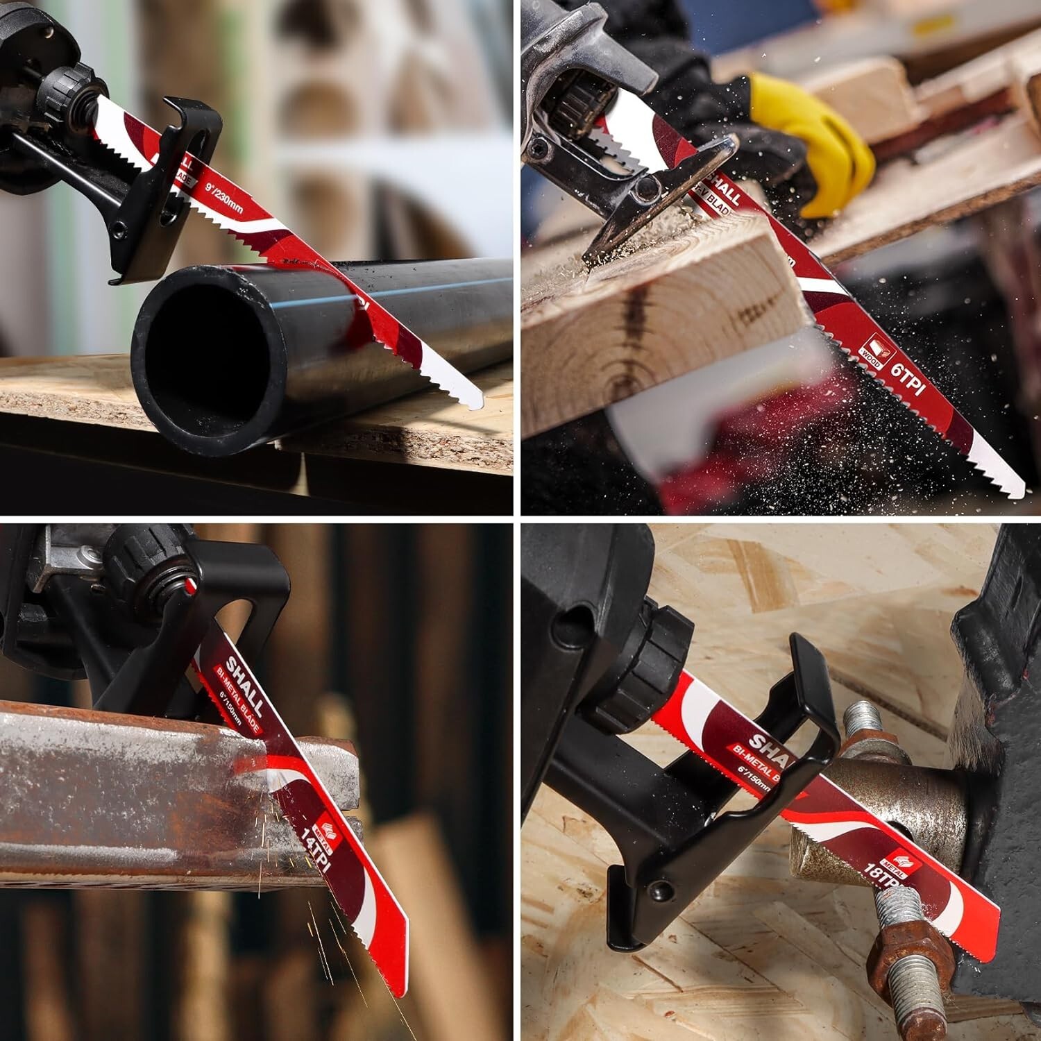 SHALL 34-Piece Reciprocating Sabre Saw Blades Set for Wood & Metal