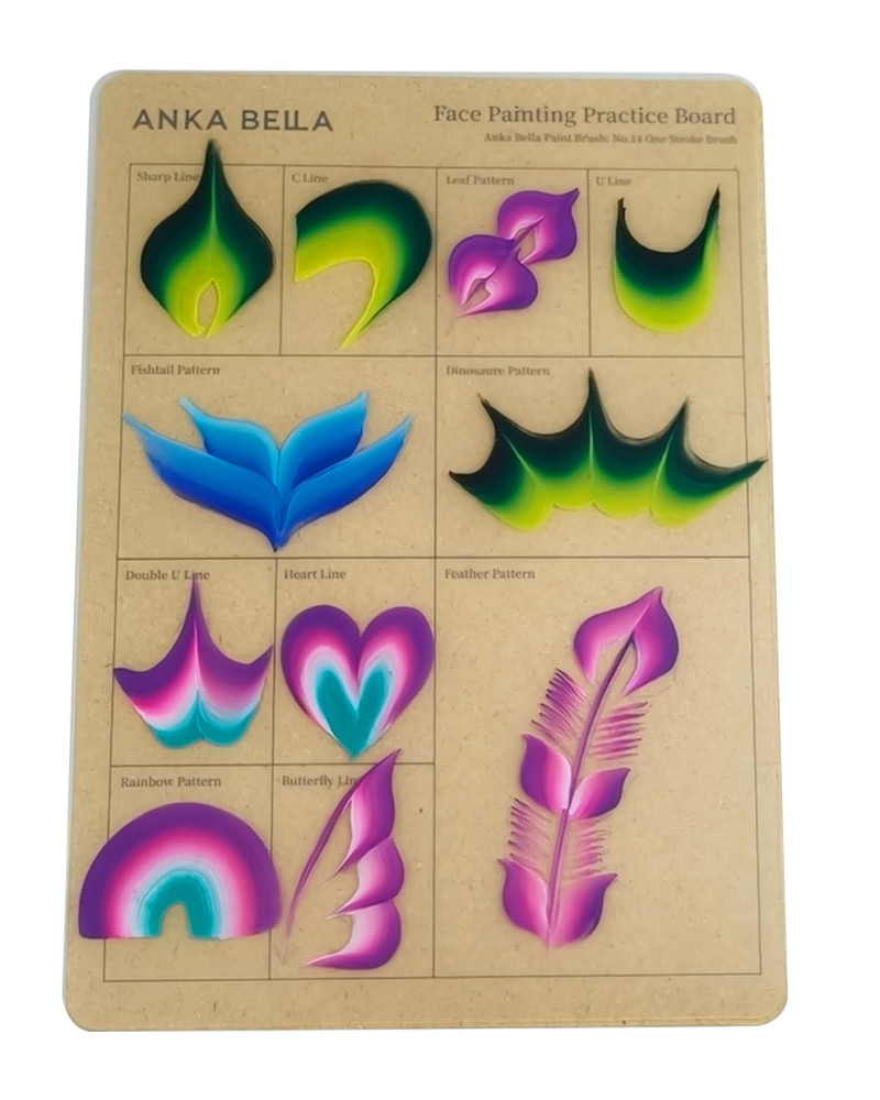 Reusable Face Paint Practice Board 7Pcs Painting Sheet with Various Patterns One