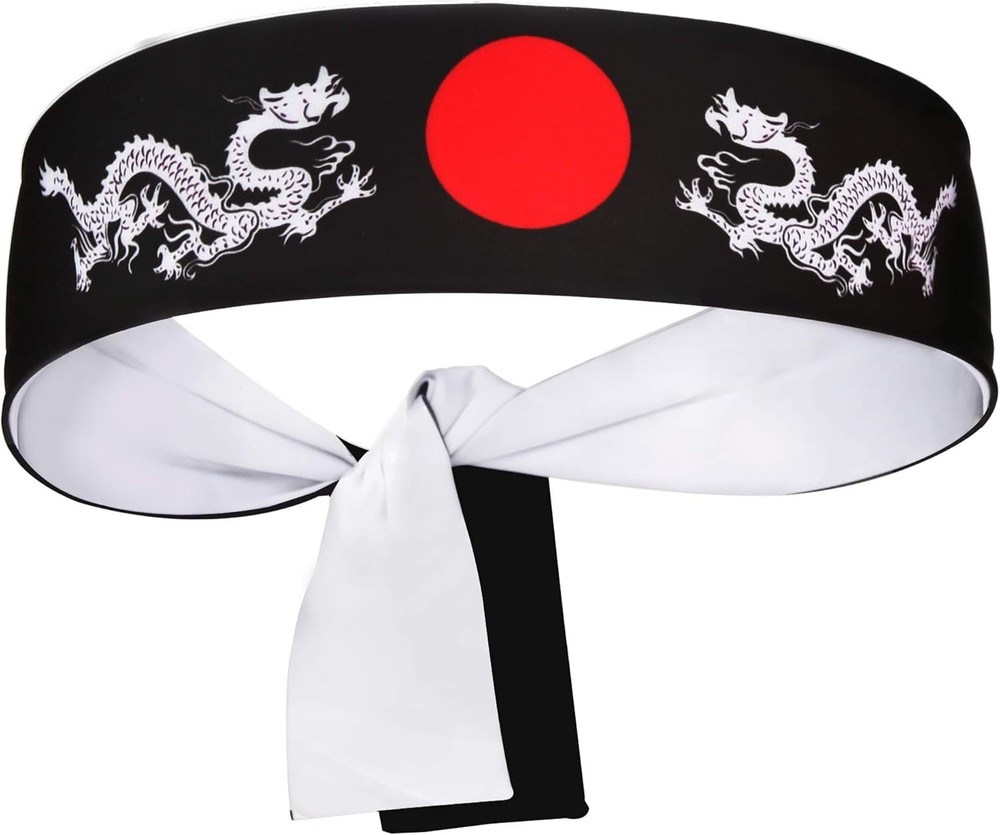 Versatile Reversible Warrior Headband - Ideal for Halloween & Karate Training