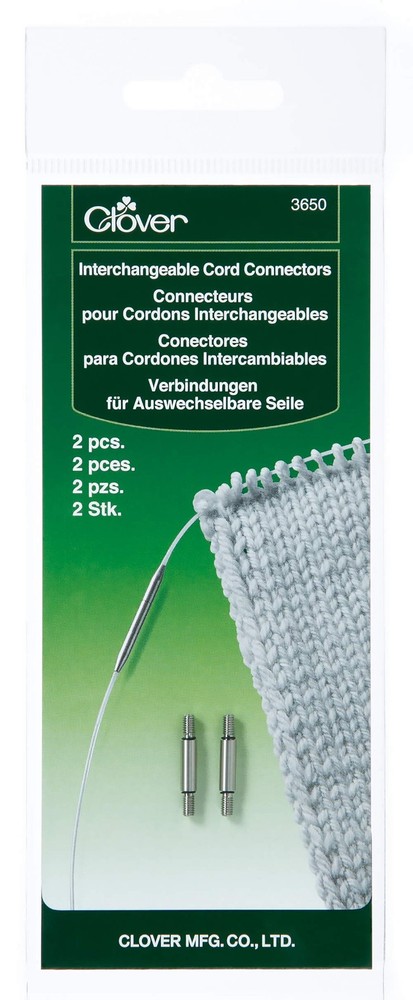 Clover Needlecraft Interchangeable Cord Connector,Knitting Needles
