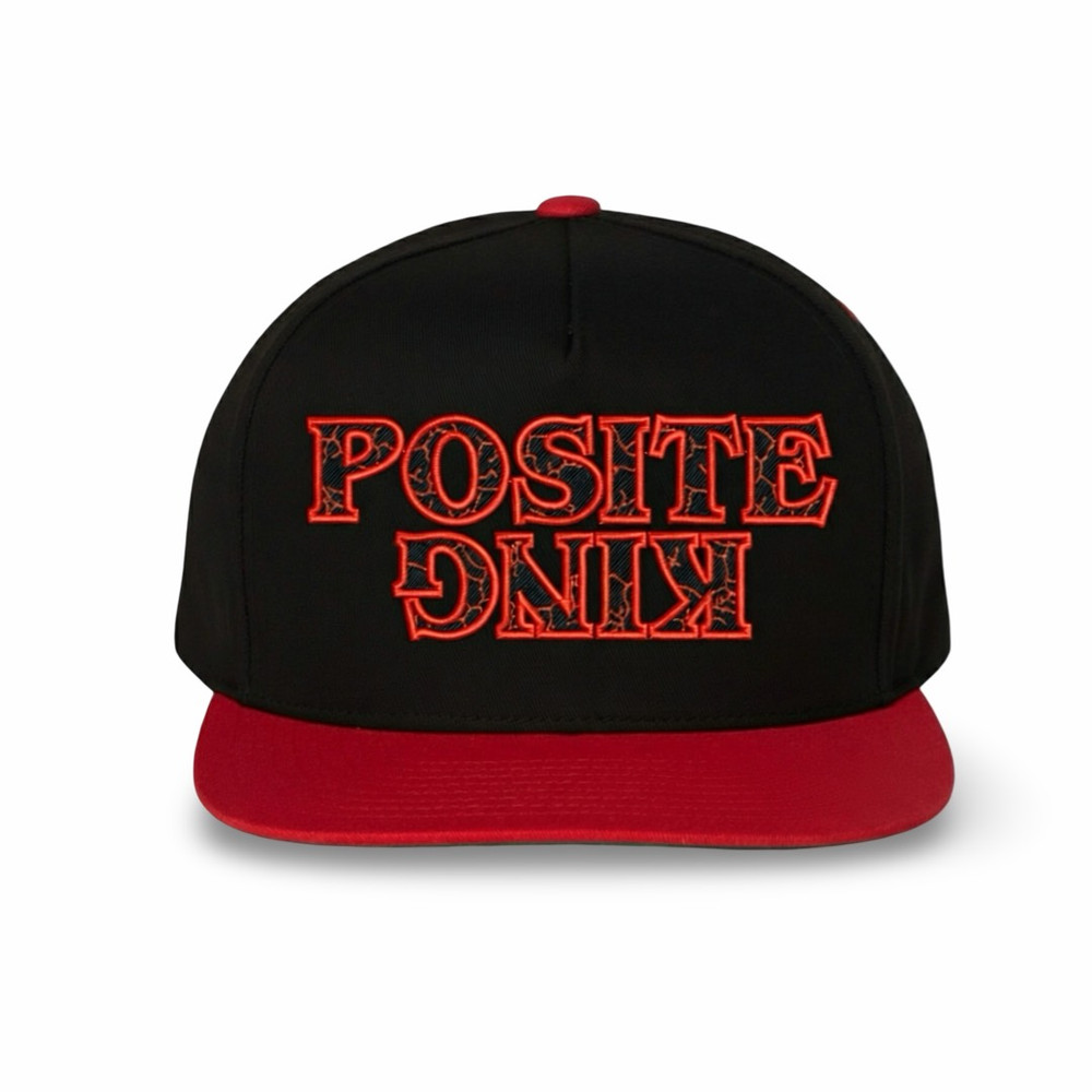 Black/Red Posite King Snapback Hat For Stranger Th Foamposites