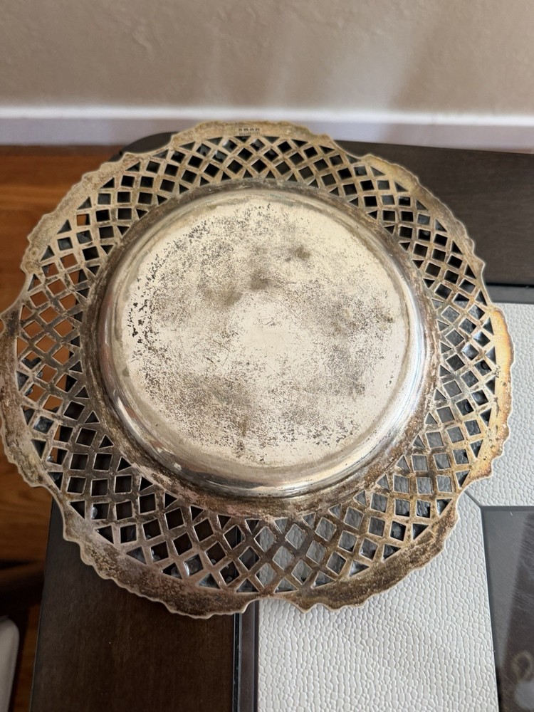 Antique Silver Plate Tray Platter Grape